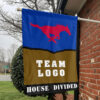 Mustangs vs Custom Team House Divided Flag, Personalized House Flag