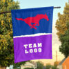 Mustangs vs Custom Team House Divided Flag, Personalized NCAA Flag