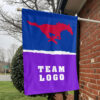 Mustangs vs Custom Team House Divided Flag, Personalized NCAA Flag
