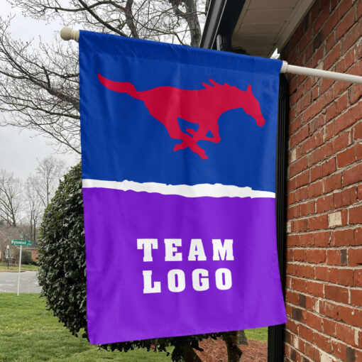Mustangs vs Custom Team House Divided Flag, Personalized NCAA Flag