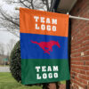 Mustangs vs Custom Team House Divided Flag, Personalized Spirit Flag