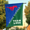 Mustangs vs Custom Team House Divided Flag, Personalized Split Flag