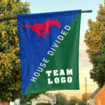Mustangs vs Custom Team House Divided Flag, Personalized Split Flag