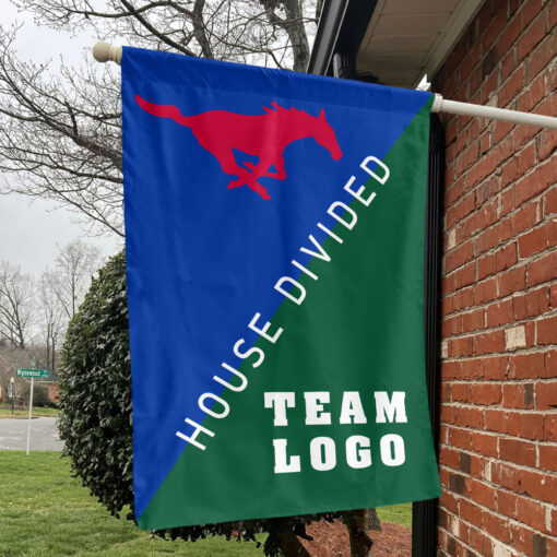 Mustangs vs Custom Team House Divided Flag, Personalized Split Flag