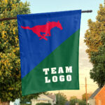 Mustangs vs Custom Team House Divided Flag, Personalized Team Flag