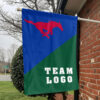 Mustangs vs Custom Team House Divided Flag, Personalized Team Flag
