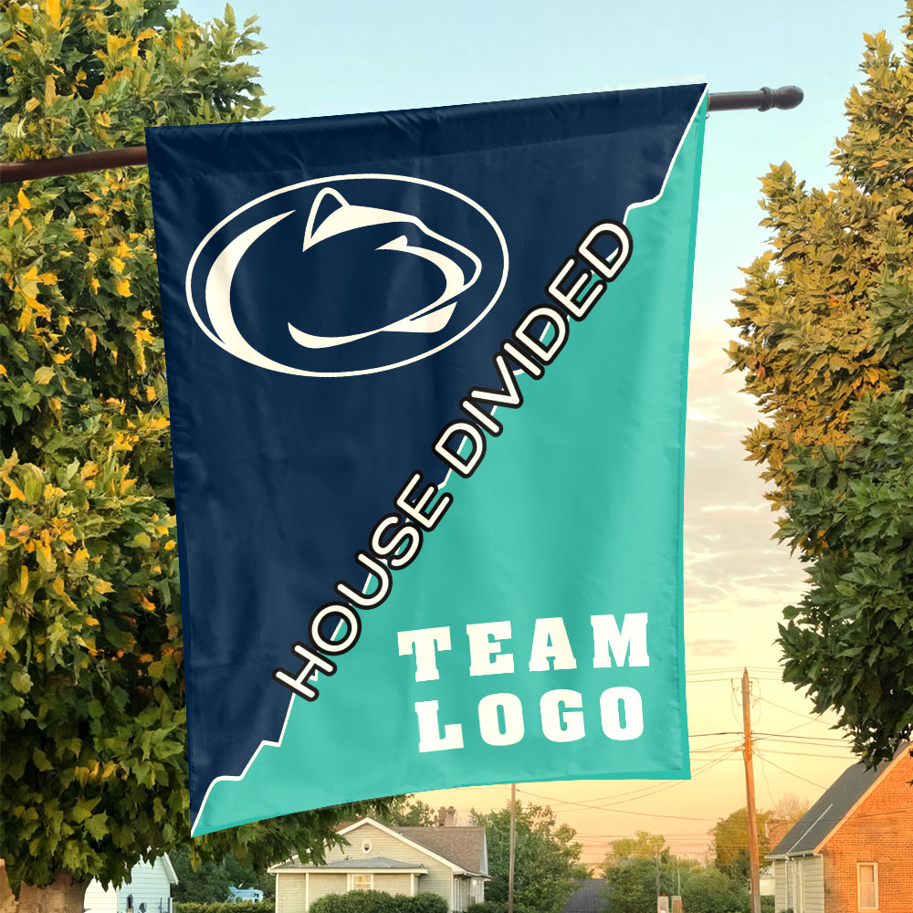 Nittany Lions vs Custom Team House Divided Flag, College Custom Flag Nittany Lions vs Custom Team House Divided Flag, College Custom Flag