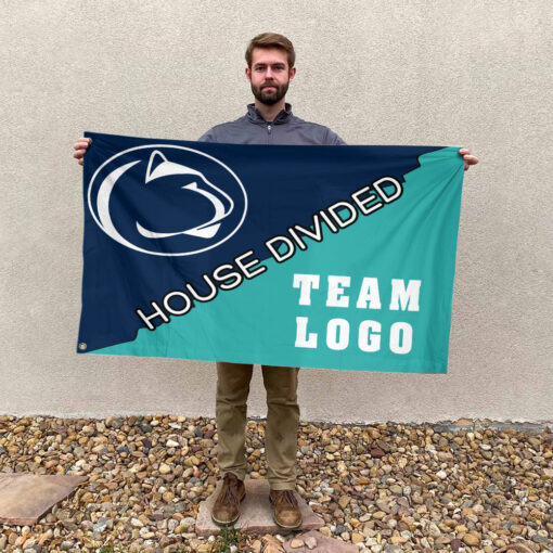 Nittany Lions vs Custom Team House Divided Flag, College Custom Flag Nittany Lions vs Custom Team House Divided Flag, College Custom Flag