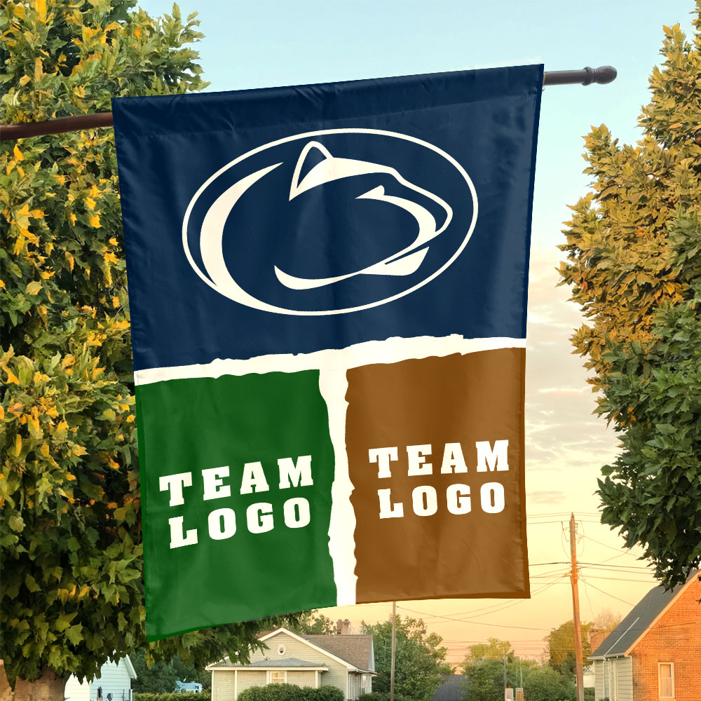 Nittany Lions vs Custom Team House Divided Flag, Custom Game Day Flag Nittany Lions vs Custom Team House Divided Flag, Custom Game Day Flag