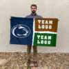 Nittany Lions vs Custom Team House Divided Flag, Custom Game Day Flag 2 Nittany Lions vs Custom Team House Divided Flag, Custom Game Day Flag