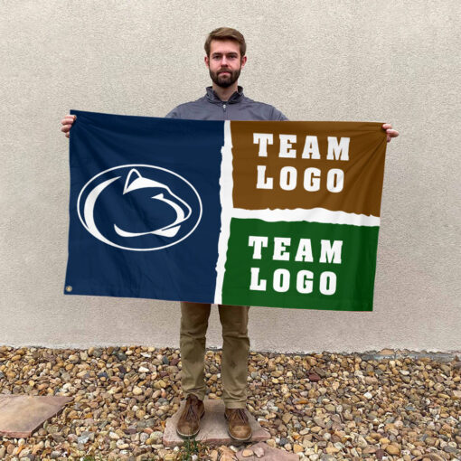 Nittany Lions vs Custom Team House Divided Flag, Custom Game Day Flag Nittany Lions vs Custom Team House Divided Flag, Custom Game Day Flag