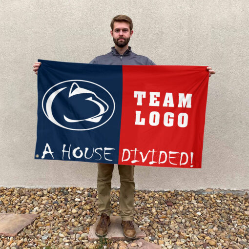 Nittany Lions vs Custom Team House Divided Flag, Custom House Flag Nittany Lions vs Custom Team House Divided Flag, Custom House Flag