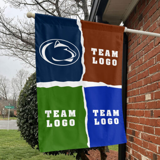 Nittany Lions vs Custom Team House Divided Flag, Custom NCAA Split Team Flag Nittany Lions vs Custom Team House Divided Flag, Custom NCAA Split Team Flag