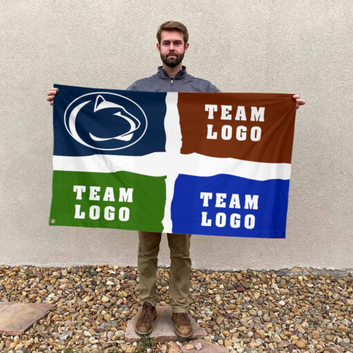 Nittany Lions vs Custom Team House Divided Flag, Custom NCAA Split Team Flag Nittany Lions vs Custom Team House Divided Flag, Custom NCAA Split Team Flag