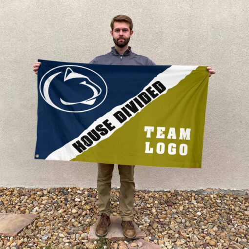 Nittany Lions vs Custom Team House Divided Flag, Custom Rivalry Flag Nittany Lions vs Custom Team House Divided Flag, Custom Rivalry Flag