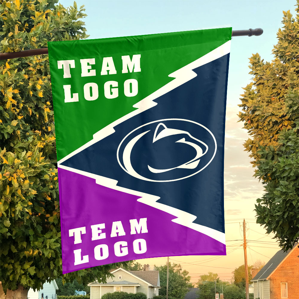 Nittany Lions vs Custom Team House Divided Flag, Custom Spirit Flag Nittany Lions vs Custom Team House Divided Flag, Custom Spirit Flag