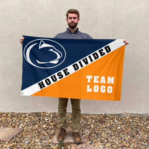 Nittany Lions vs Custom Team House Divided Flag, Custom Split Flag Nittany Lions vs Custom Team House Divided Flag, Custom Split Flag