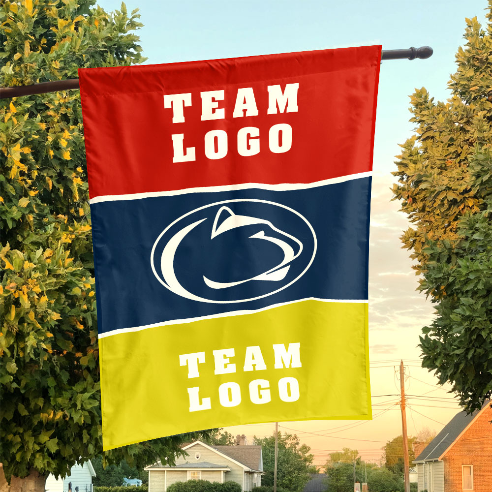 Nittany Lions vs Custom Team House Divided Flag, Custom Two Team Flag Nittany Lions vs Custom Team House Divided Flag, Custom Two Team Flag