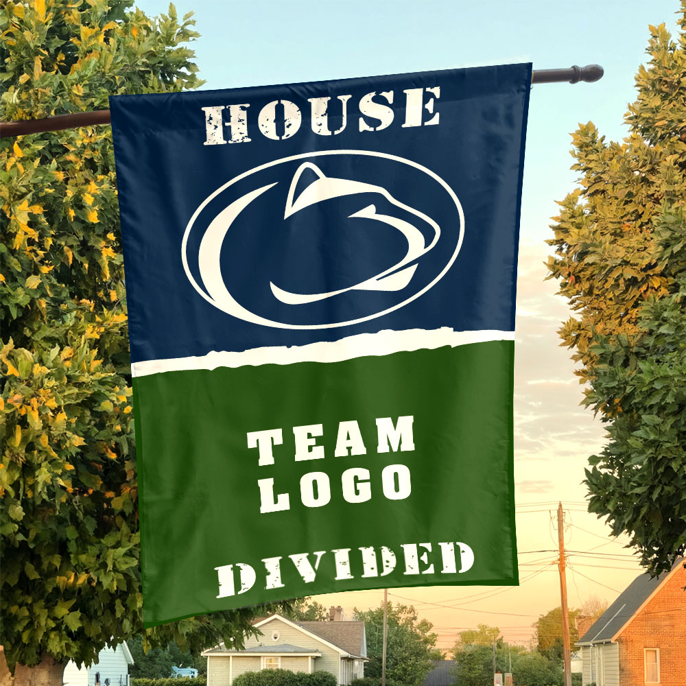 Nittany Lions vs Custom Team House Divided Flag, NCAA College Flag Nittany Lions vs Custom Team House Divided Flag, NCAA College Flag