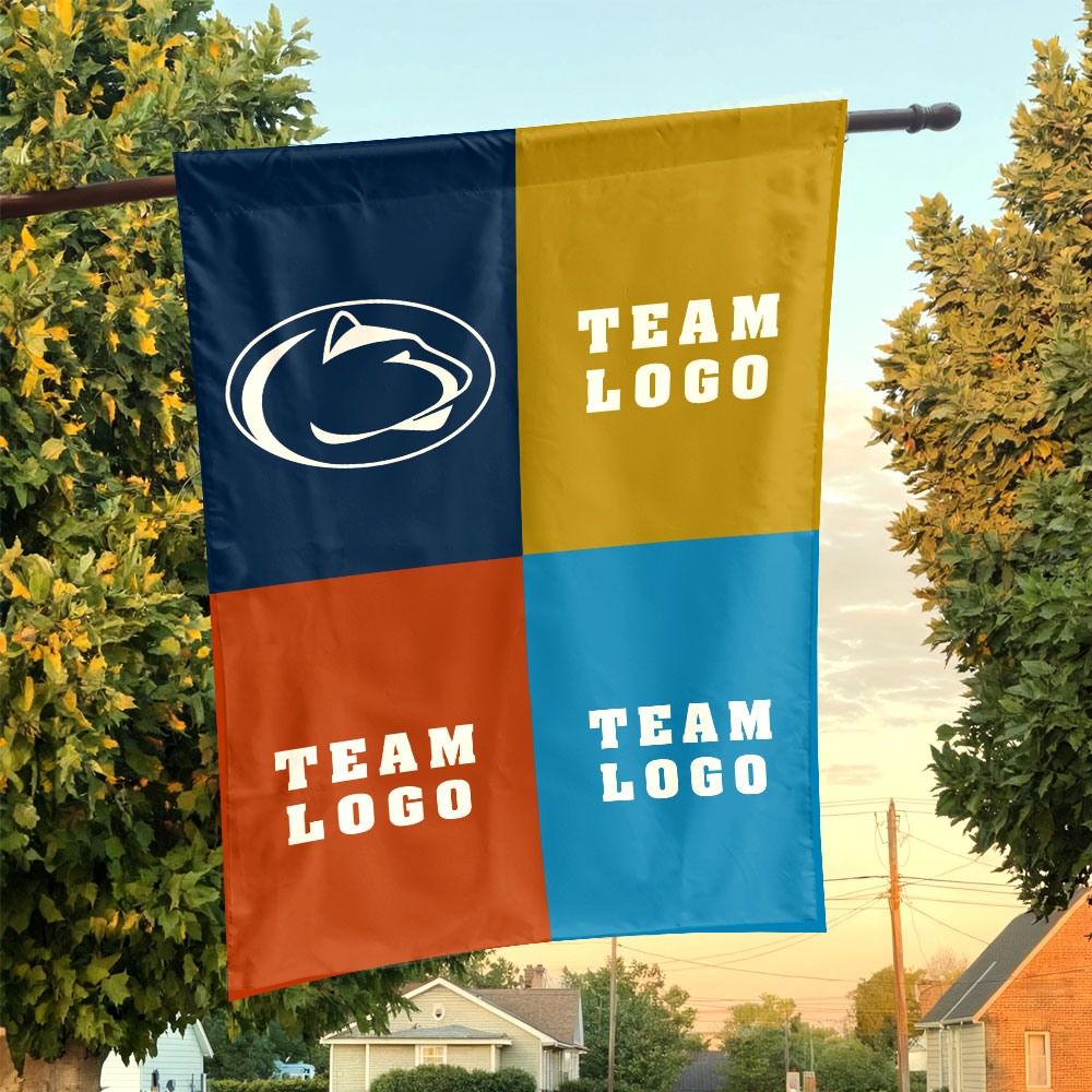Nittany Lions vs Custom Team House Divided Flag, NCAA College Rivalry Flag Nittany Lions vs Custom Team House Divided Flag, NCAA College Rivalry Flag