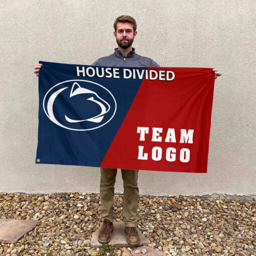 Nittany Lions vs Custom Team House Divided Flag, NCAA Custom Flag Nittany Lions vs Custom Team House Divided Flag, NCAA Custom Flag