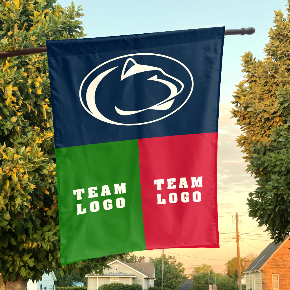 Nittany Lions vs Custom Team House Divided Flag, NCAA Game Day Flag Nittany Lions vs Custom Team House Divided Flag, NCAA Game Day Flag