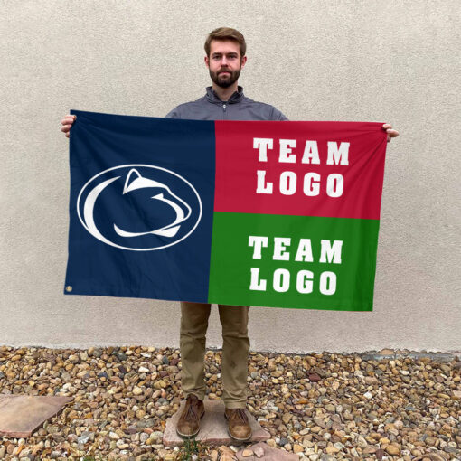 Nittany Lions vs Custom Team House Divided Flag, NCAA Game Day Flag Nittany Lions vs Custom Team House Divided Flag, NCAA Game Day Flag