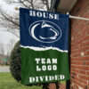 Nittany Lions vs Custom Team House Divided Flag, NCAA House Flag 1 Nittany Lions vs Custom Team House Divided Flag, NCAA House Flag