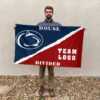 Nittany Lions vs Custom Team House Divided Flag, NCAA Rivalry Flag 2 Nittany Lions vs Custom Team House Divided Flag, NCAA Rivalry Flag
