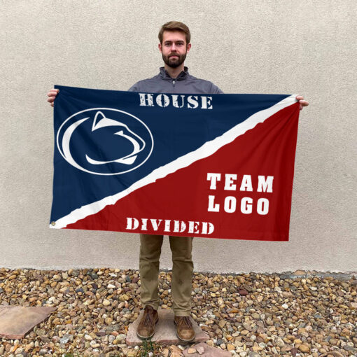 Nittany Lions vs Custom Team House Divided Flag, NCAA Rivalry Flag Nittany Lions vs Custom Team House Divided Flag, NCAA Rivalry Flag