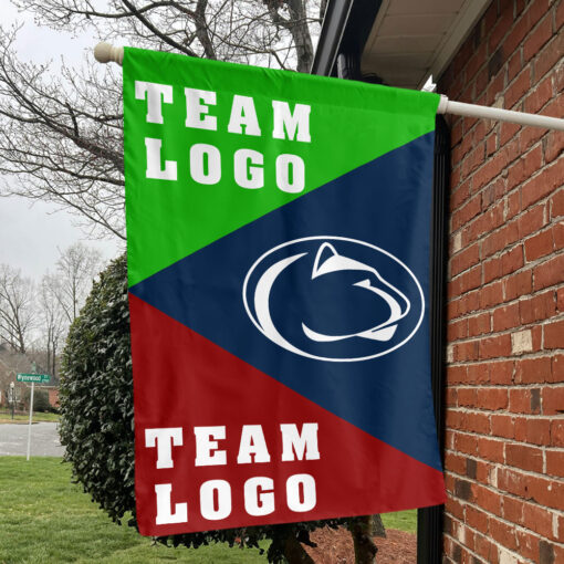 Nittany Lions vs Custom Team House Divided Flag, NCAA Spirit Flag Nittany Lions vs Custom Team House Divided Flag, NCAA Spirit Flag