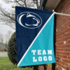 Nittany Lions vs Custom Team House Divided Flag, NCAA Split Flag 1 Nittany Lions vs Custom Team House Divided Flag, NCAA Split Flag