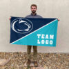 Nittany Lions vs Custom Team House Divided Flag, NCAA Split Flag 2 Nittany Lions vs Custom Team House Divided Flag, NCAA Split Flag