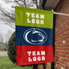 Nittany Lions vs Custom Team House Divided Flag, NCAA Two Team Flag 1 Nittany Lions vs Custom Team House Divided Flag, NCAA Two Team Flag