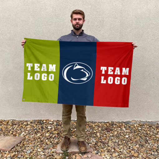 Nittany Lions vs Custom Team House Divided Flag, NCAA Two Team Flag Nittany Lions vs Custom Team House Divided Flag, NCAA Two Team Flag