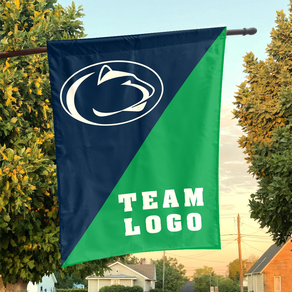 Nittany Lions vs Custom Team House Divided Flag, Personalized College Flag Nittany Lions vs Custom Team House Divided Flag, Personalized College Flag