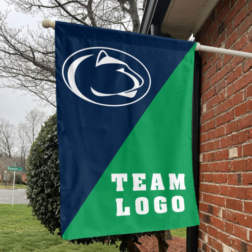 Nittany Lions vs Custom Team House Divided Flag, Personalized College Flag Nittany Lions vs Custom Team House Divided Flag, Personalized College Flag