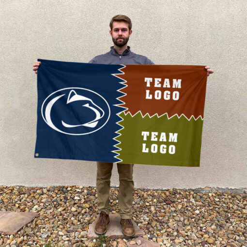 Nittany Lions vs Custom Team House Divided Flag, Personalized Game Day Flag