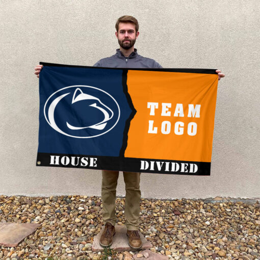 Nittany Lions vs Custom Team House Divided Flag, Personalized House Flag Nittany Lions vs Custom Team House Divided Flag, Personalized House Flag
