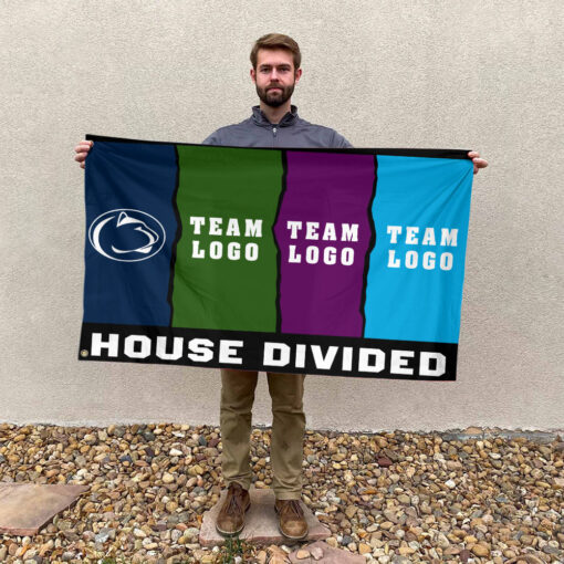 Nittany Lions vs Custom Team House Divided Flag, Personalized Rival Flag