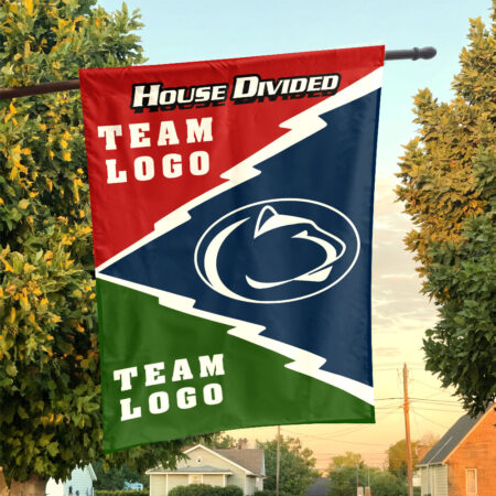 Nittany Lions vs Custom Team House Divided Flag, Personalized Spirit Flag