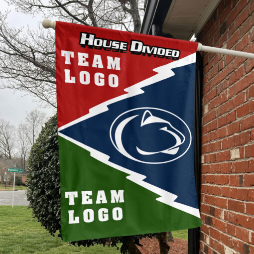 Nittany Lions vs Custom Team House Divided Flag, Personalized Spirit Flag