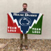 Nittany Lions vs Custom Team House Divided Flag, Personalized Spirit Flag