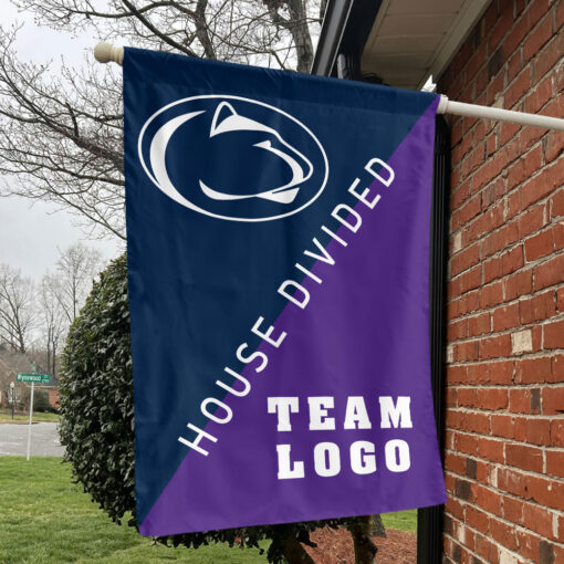 Nittany Lions vs Custom Team House Divided Flag, Personalized Split Flag Nittany Lions vs Custom Team House Divided Flag, Personalized Split Flag