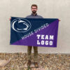 Nittany Lions vs Custom Team House Divided Flag, Personalized Split Flag 2 Nittany Lions vs Custom Team House Divided Flag, Personalized Split Flag