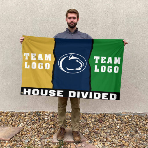 Nittany Lions vs Custom Team House Divided Flag, Personalized Two Team Flag Nittany Lions vs Custom Team House Divided Flag, Personalized Two Team Flag