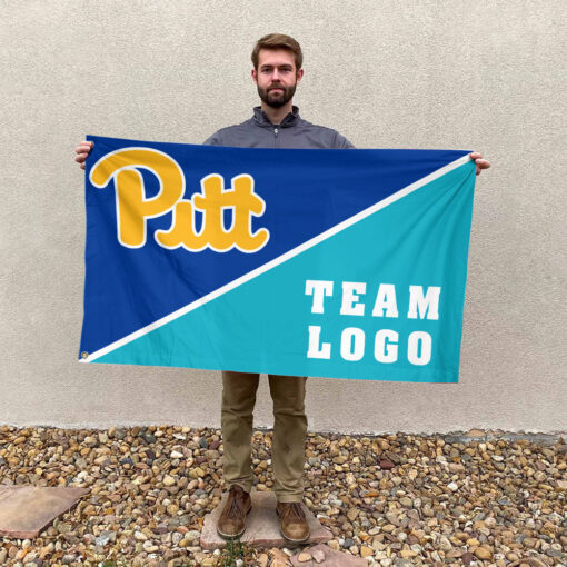 Panthers vs Custom Team House Divided Flag, NCAA Split Flag Panthers vs Custom Team House Divided Flag, NCAA Split Flag