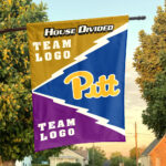 Panthers vs Custom Team House Divided Flag, Personalized Spirit Flag
