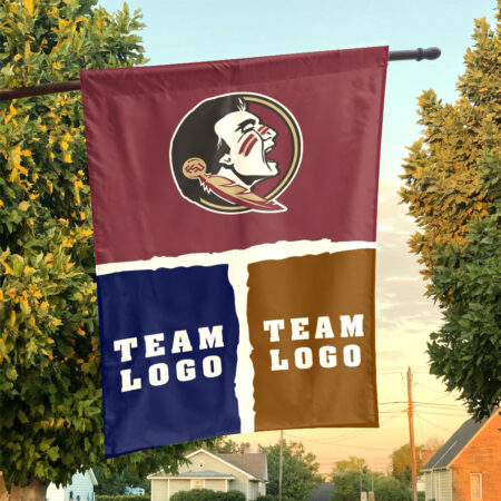 Seminoles vs Custom Team House Divided Flag, Custom Game Day Flag