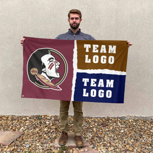 Seminoles vs Custom Team House Divided Flag, Custom Game Day Flag